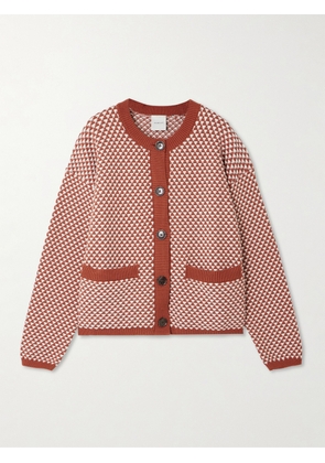 Varley - Elmwick Jacquard-knit Cotton Cardigan - Red - xx small,x small,small,medium,large,x large
