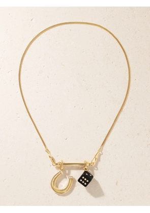 Marie Lichtenberg - Dado And Horseshoe 18-karat Gold, Ebony And Diamond Necklace - Black - One size