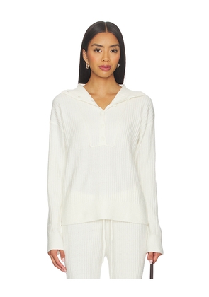 Bobi Button Funnel Neck Sweater in Cream. Size M. Also in XS, S, L, XL.