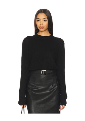 Enza Costa Easy Long Sleeve Crew Sweater in Black. Size M. Also in S, XS.