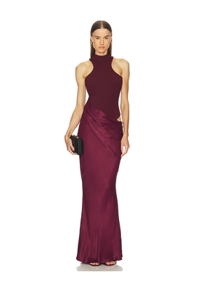 Camila Coelho Estrella Maxi Dress in Burgundy. Size M. Also in L, S, XL, XS, XXS.