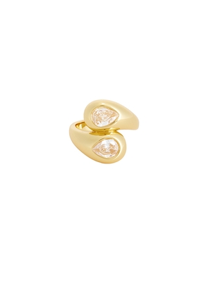 Ettika Radiant Gem Wrap Ring in Metallic Gold. Size 6. Also in 5, 8.