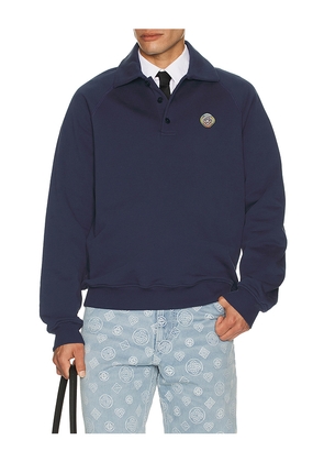 Casablanca Collar Sweatshirt in Blue. Size M. Also in L, XL/1X, XXL/2X.