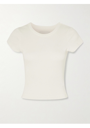 Citizens of Humanity - Nello Cropped Ribbed Jersey T-shirt - White - x small,small,medium,large,x large