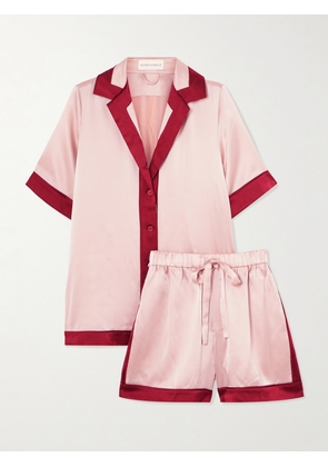 Olivia von Halle - Zelda Printed Silk-satin Pajama Set - Pink - x small,small,medium,large,x large