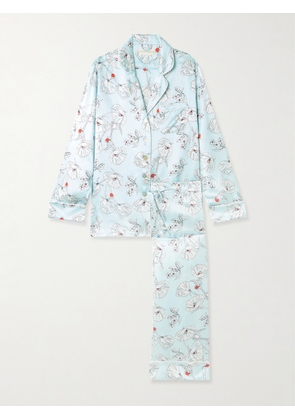 Olivia von Halle - Lila Printed Silk-satin Pajama Set - Blue - x small,small,medium,large,x large