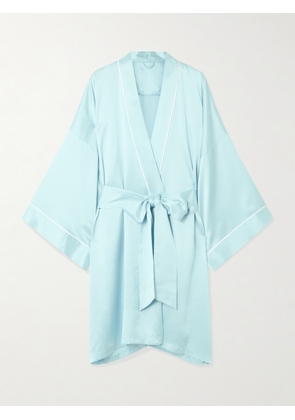 Olivia von Halle - Mimi Silk-satin Robe - Blue - One size
