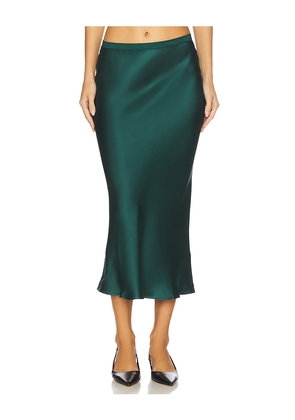 ANINE BING Bar Silk Skirt in Teal. Size M. Also in L, S, XS.