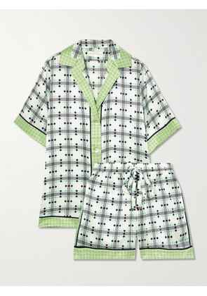 Olivia von Halle - Zelda Printed Silk-satin Pajamas - Green - x small,small,medium,large,x large