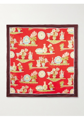 Olivia von Halle - Dunaway Printed Silk-satin Scarf - Red - One size