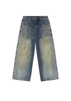 DRMERS CLUB Mud Stained Jeans in Blue. Size M. Also in XL/1X.