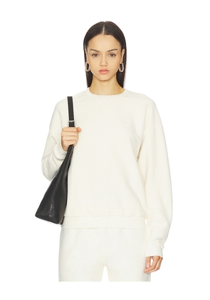 Eterne Classic Reverse French Terry Crew Sweatshirt in Cream. Size M. Also in XS, S, L, XL.