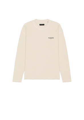 ALLSAINTS Crypt Long Sleeve Tee in Beige. Size L. Also in M.