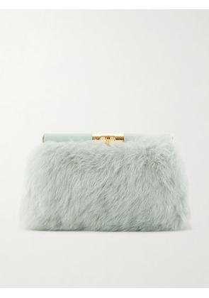 Dolce & Gabbana - Marlene Leather-trimmed Shearling Shoulder Bag - Green - One size