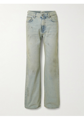 Haikure - Korea Distressed Mid-rise Wide-leg Jeans - Blue - 23,24,25,26,27,28,29,30,31
