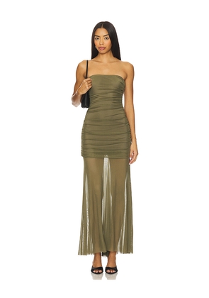 Amanda Uprichard Leo Dress in Olive. Size M. Also in L, S, XL, XS.