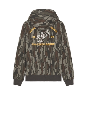 Brixton Danforth Hoodie in Army. Size M. Also in S, L, XL/1X.