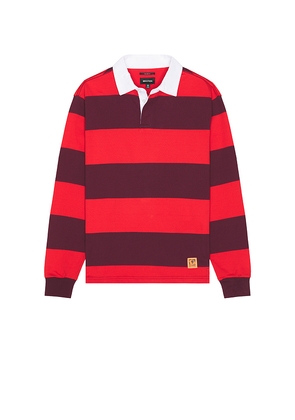 Brixton Union Heavy Weight Rugby Polo in Red. Size M. Also in L, XL/1X.