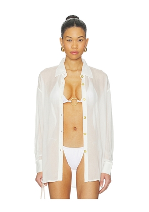Cin Cin Solace Button Up Shirt in White. Size M. Also in S, XS, L.