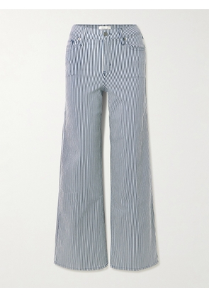 FRAME - Le Slim Palazzo Striped Mid-rise Straight-leg Jeans - Blue - 23,24,25,26,27,28,29,30,31,32,33,34