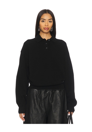 Alexander Wang Polo With Knit Logo Patch in Black. Size M. Also in L.