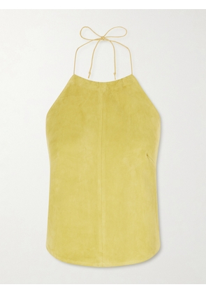 STOULS - Rosie Suede Halterneck Top - Yellow - xx small,x small,small,medium,large,x large