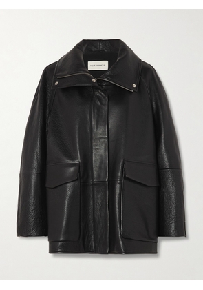 Nour Hammour - Ansel Oversized Textured-leather Jacket - Black - x small,small,medium,large,x large