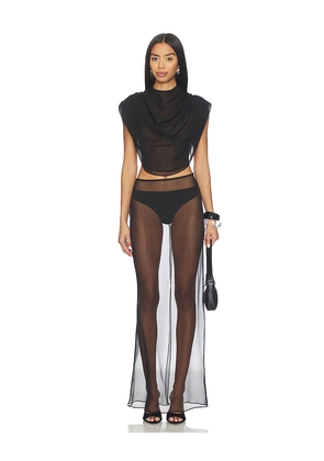 Cha The Label Chiffon Set in Black. Size M. Also in L, S.