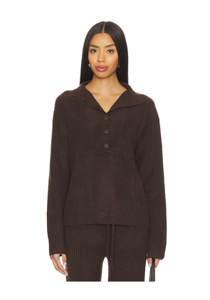 Bobi Button Funnel Neck Sweater in Charcoal. Size M. Also in XS, S, L, XL.