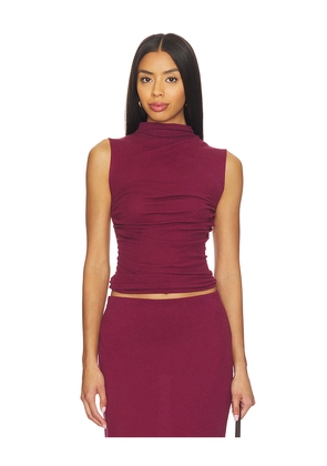 Enza Costa Cashmere Sleeveless Twist Top in Burgundy. Size S. Also in M.