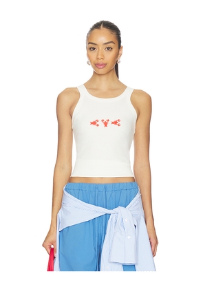 Araminta James Lobster Tank Top in White. Size M. Also in S, XS, L, XL.