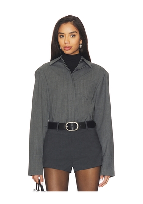 Courtney Zheng Washable Wool Shirt in Grey. Size M. Also in S, L.