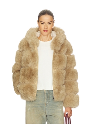 Adrienne Landau Landau Hoodie in Tan. Size M. Also in L, S.