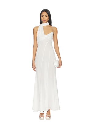 Courtney Zheng Scarf Panelled Silk Gown in Ivory. Size L. Also in M.