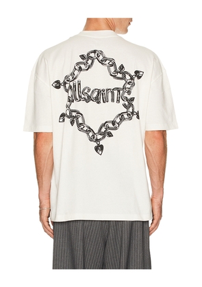 ALLSAINTS Drip Crew Neck Tee in White. Size M. Also in S.