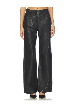 AEXAE Leather Pebble Straight Leg Pant in Black. Size M. Also in XS, S, L.