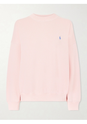 Polo Ralph Lauren - Embroidered Cotton-blend Jersey Sweatshirt - Pink - xx small,x small,small,medium,large,x large