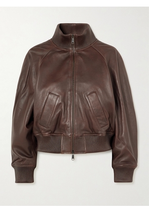 Polo Ralph Lauren - Leather Bomber Jacket - Brown - x small,small,medium,large