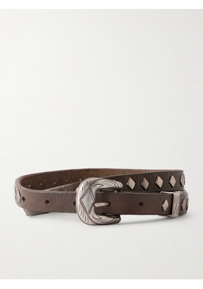RRL - Aria Embellished Leather Belt - Brown - x small,small,medium,large,x large