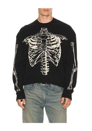 ALLSAINTS Skelli Crew Neck Sweater in Black. Size M. Also in S, L.