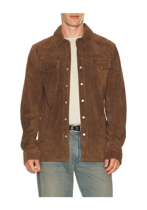 ALLSAINTS Sully Suede Shirt Jacket in Brown. Size S. Also in M.