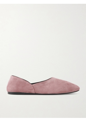 KHAITE - Jane Paneled Suede Flats - Pink - IT35,IT36,IT36.5,IT37,IT37.5,IT38,IT38.5,IT39,IT39.5,IT40,IT40.5,IT41,IT42