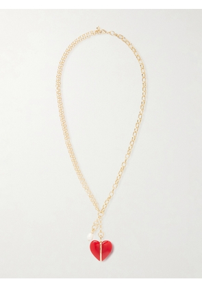 Roxanne Assoulin - The Stone Bar Gold-tone, Carnelian And Pearl Necklace - One size