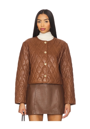 CAMI NYC Wanda Genuine Leather Jacket in Brown. Size S. Also in XS.