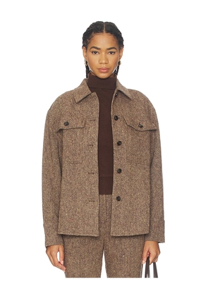 ALIGNE Charlie Wool Overshirt in Brown. Size M. Also in S, XS, L.