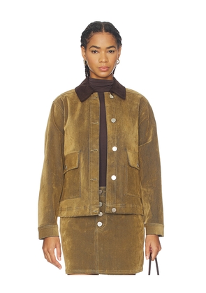 ALIGNE Bark Flok Jacket in Cognac. Size M. Also in XS, S, L.