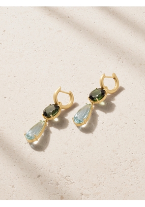 Irene Neuwirth - Gemmy Gem 18-karat Gold, Aquamarine And Tourmaline Earrings - Green - One size