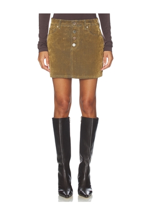 ALIGNE Corrie Flok Mini Skirt in Cognac. Size 10. Also in 4, 0, 2, 6, 8.