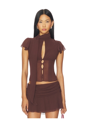 GUIZIO Ara Top in Brown. Size M. Also in XXS, XS, L, XL.