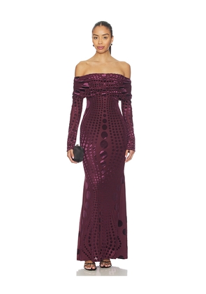 AFRM Thelma Burnout Velvet Dress in Mauve. Size M. Also in L, S, XS, XXS.